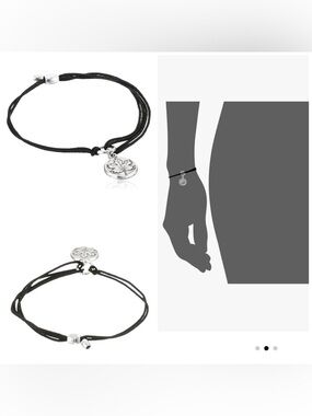 ALEX AND ANI Kindred Cord Maple Leaf Bracelet Silver Adjustable Pull Cord